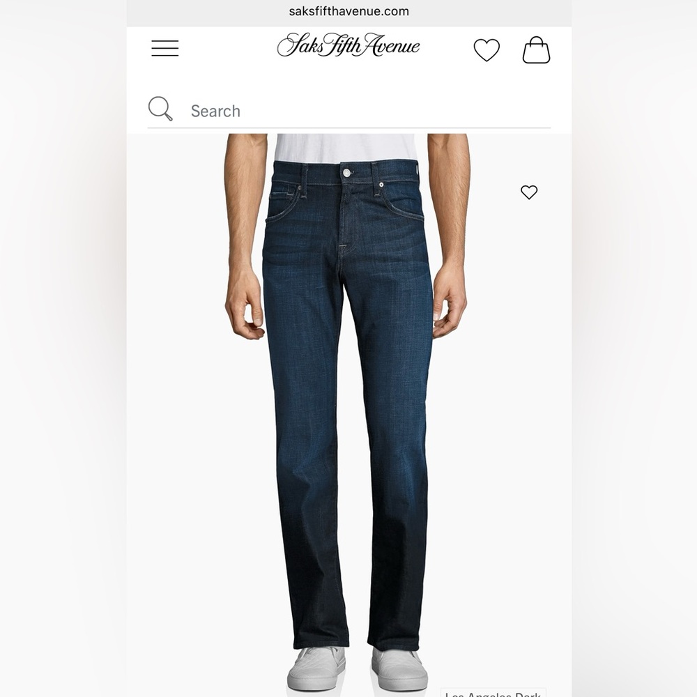 7 For All Mankind Men's Indigo Relaxed Straight Jeans